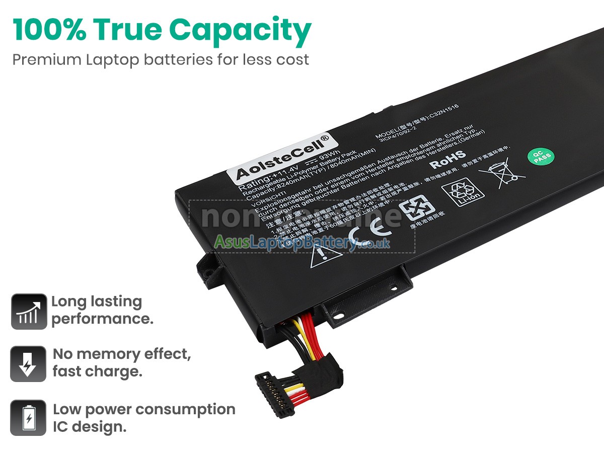 replacement Asus Rog G701VIK-77D08SB2 battery